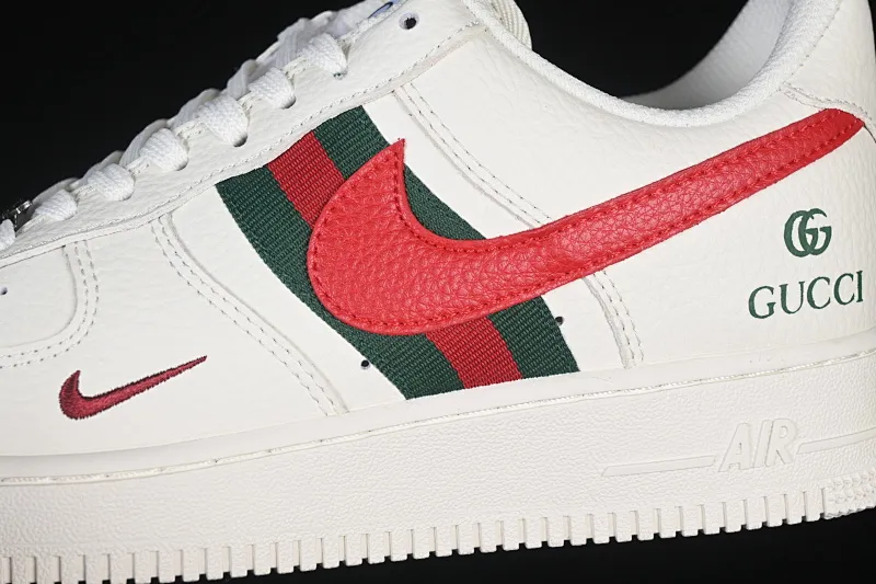 All categories Nk Air Force 1 Air Force series Nk Air Force 1 Low Air Force low-top Nike Air Force 1'07 Low Gucci co-branded white red green Air Force 1 low-top casual sneakers XY9025-015